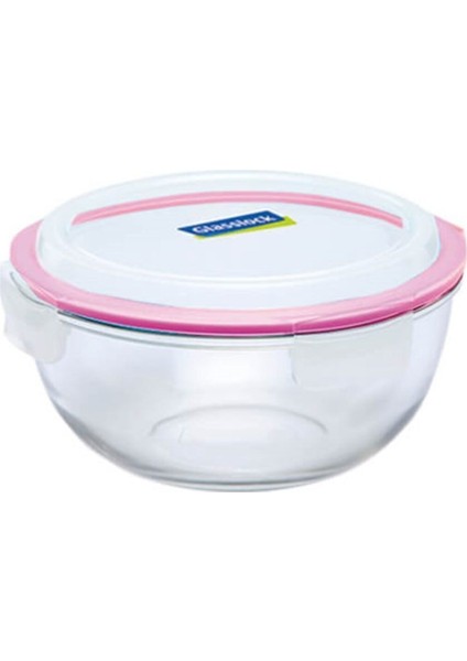 Yuvarlak Cam Saklama Kabı 2000 Ml, Beyaz, Dayanıklı ve Şık Tasarım