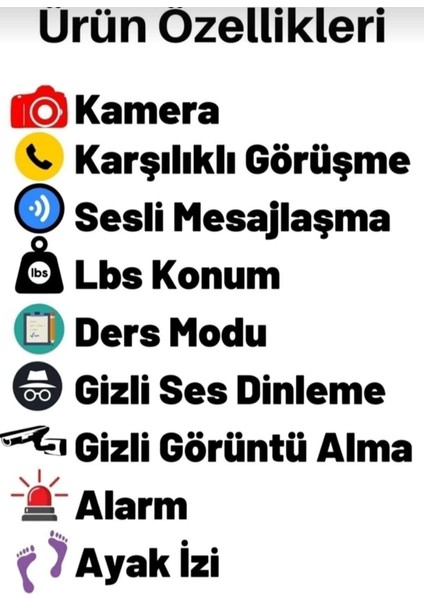 Mor Renkli Çocuklar Için Akıllı Saat, Sim Kartlı, Uzaktan Dinleme ve Türkçe Menü modelleri