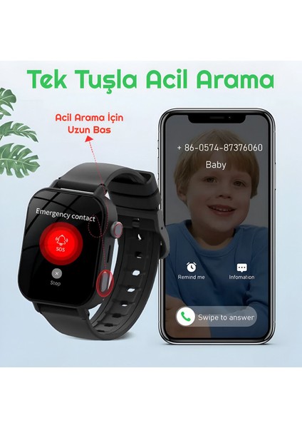 Siyah 4g Çocuk Saati, Gps, Görüntülü Arama, Anlık Takip, Kameralı, Btk Kayıtlı indirimleri