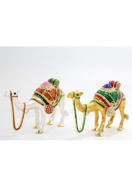 Renkli Taşlı Deve Figürü, Şık ve Özgün Dekorasyon Parçası
