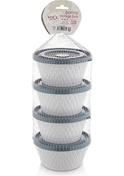 Mavi 4'lü Saklama Kabı Seti, Şık ve Kullanışlı Mutfak Gereçleri