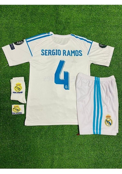 R.e.a.l M.a.d.r.i.d 2018 Kiev Sergio Ramos Çocuk Forması 4'lü Set (Armalı)