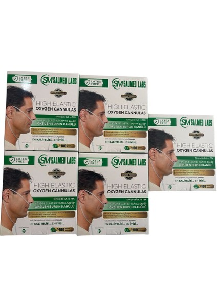 5.5 Metre Silikon Nazal Oksijen Kanülü, 5 Adet, Konforlu ve Güvenli Kullanım