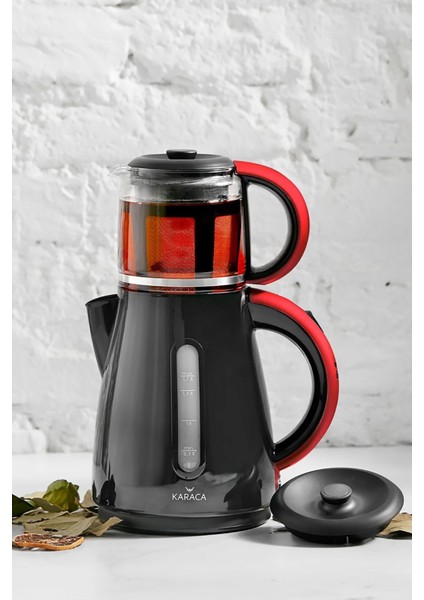 Enerji Tasarruflu Kettle ve Çay Makinesi, Şık ve Kullanışlı Siyah Tasarım