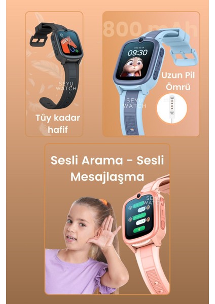 Pembe Harvox Çocuk Akıllı Saati, Gps, Arama ve Konum Takibi, 4g Destekli indirimleri