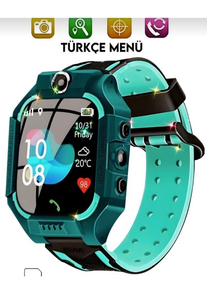 Yeşil Gps Akıllı Çocuk Takip Saati Sim Kartlı Gizli Dinleme Özellikli
