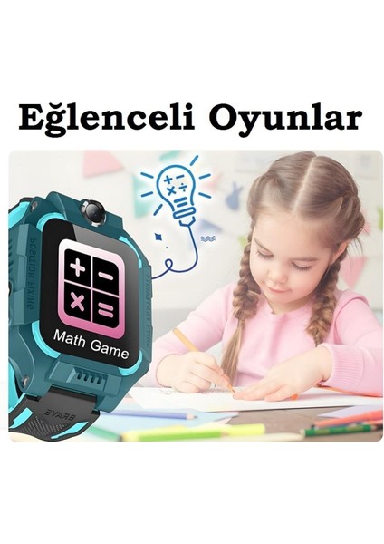 Lacivert Çocuk Akıllı Saati Kameralı ve Sim Kartlı, Eğlenceli ve Güvenli Kullanım indirimleri