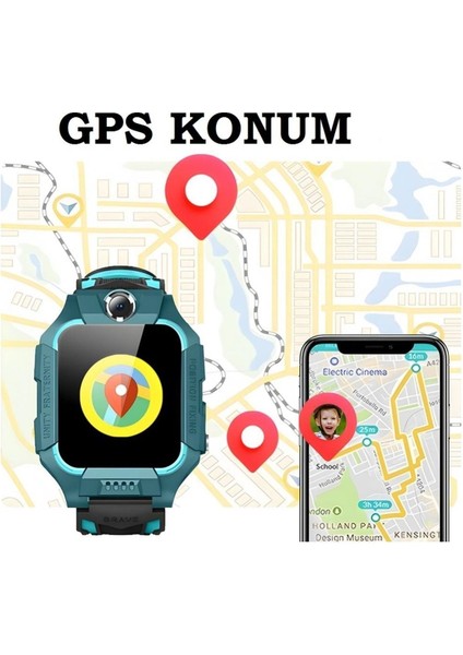 Lacivert Çocuk Akıllı Saati Kameralı ve Sim Kartlı, Eğlenceli ve Güvenli Kullanım
