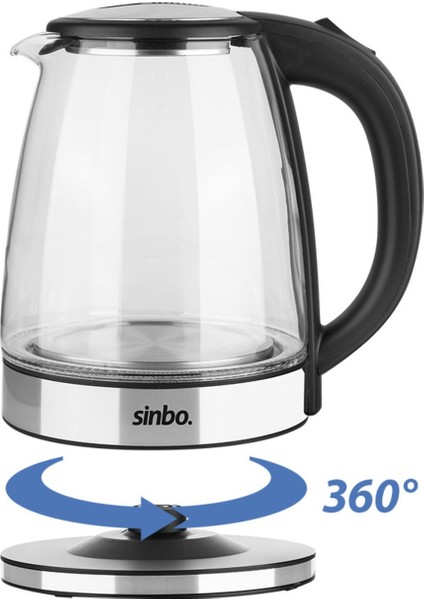 1,8 Litre Cam Su Isıtıcı - Paslanmaz Çelik Gizli Rezistans, Otomatik Kapanma Özelliği, Mavi LED Işıklı, Enerji Tasarruflu indirimleri