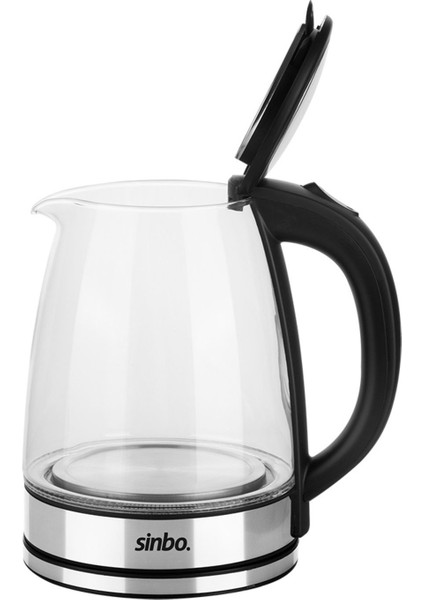 1,8 Litre Cam Su Isıtıcı - Paslanmaz Çelik Gizli Rezistans, Otomatik Kapanma Özelliği, Mavi LED Işıklı, Enerji Tasarruflu