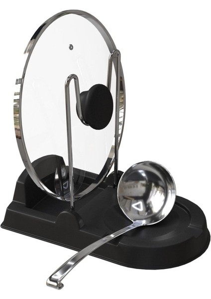 Siyah Dekor Tel Kapak ve Kepçe Standı, Şık ve Dayanıklı Kullanım Için Ideal. modelleri