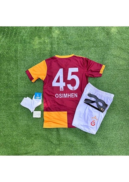 /g.â.l.a.t.â.s.a.r.â.yy 2025-26 Yeni 5 Yıldız Parçalı V.îctor O'sîmhen Çocuk Forması 5'li Set+Maske