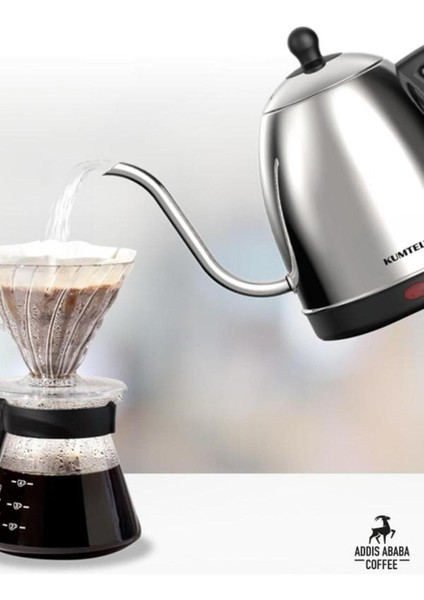 Gri Elektrikli Su Isıtıcı, Nefes Kesen Kahve Demleme Çömleği