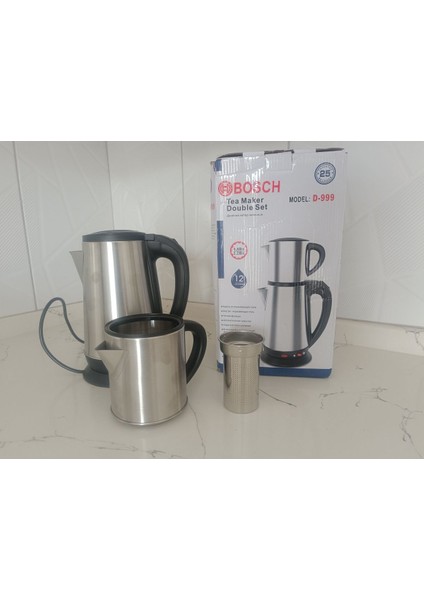 Metalik 2l Çay ve Su Isıtıcı, Şık ve Kullanışlı Elektrikli Mutfak Aleti