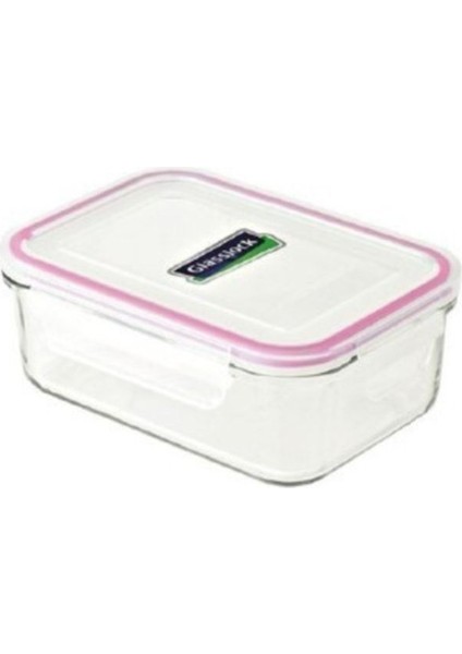 Turuncu Konik Dikdörtgen Cam Saklama Kabı 980 Ml, Sağlıklı ve Şık Saklama Çözümü