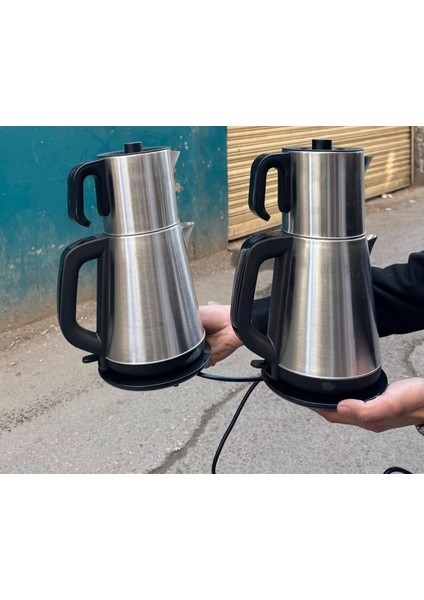 Gri Çelik Elektrikli Çaydanlık, Şık ve Dayanıklı Tasarım