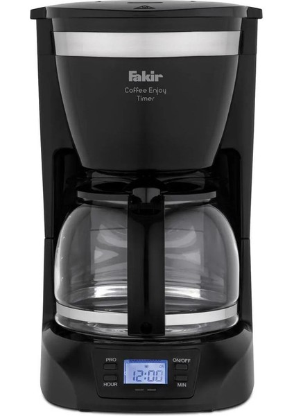 Coffee Enjoy Timer 1,25 L Filtre Kahve Makinesi – 10 Fincan, Zaman Ayarlı, Sıcak Tutma ve Damlatmama, Siyah