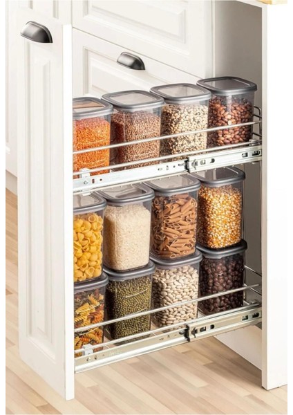 12'li Sızdırmaz Kapaklı Saklama Seti 1200ML, Etiketli ve Hediye | Gri modelleri