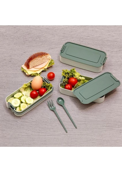 Yeşil 3 Katlı Taşıma Kutusu, Ofis, Okul ve Seyahat Için Uygun