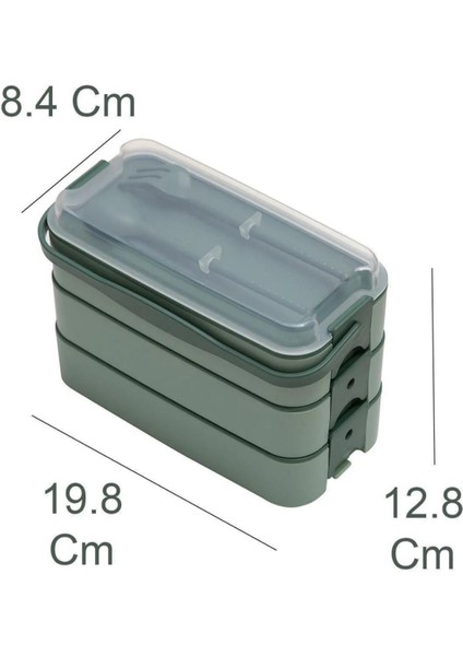 Yeşil 3 Katlı Taşıma Kutusu, Ofis, Okul ve Seyahat Için Uygun fiyatları