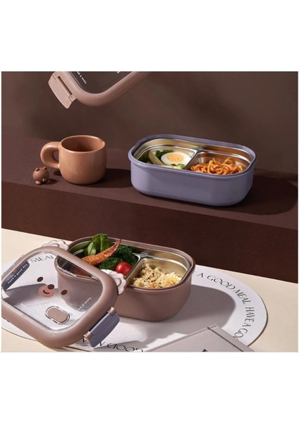 Sevimli Hayvan Desenli Paslanmaz Çelik Bölmeli Yemek Kutusu, Şık ve Kullanışlı modelleri