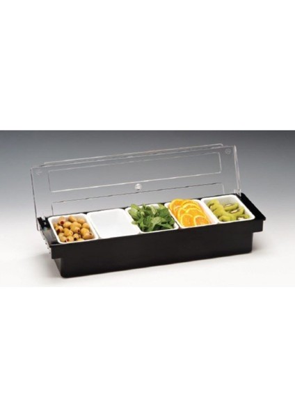 5'li Siyah Konteyner Seti, 50X16X9.5 cm — Pratik ve Şık Saklama Çözümü