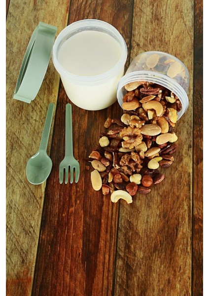 Renkli Dörtlü Çift Bölmeli Meyve, Yoğurt, Müsli ve Atıştırmalık Kabı fiyatları