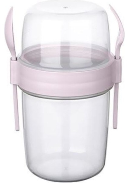 Renkli Dörtlü Çift Bölmeli Meyve, Yoğurt, Müsli ve Atıştırmalık Kabı fırsatları