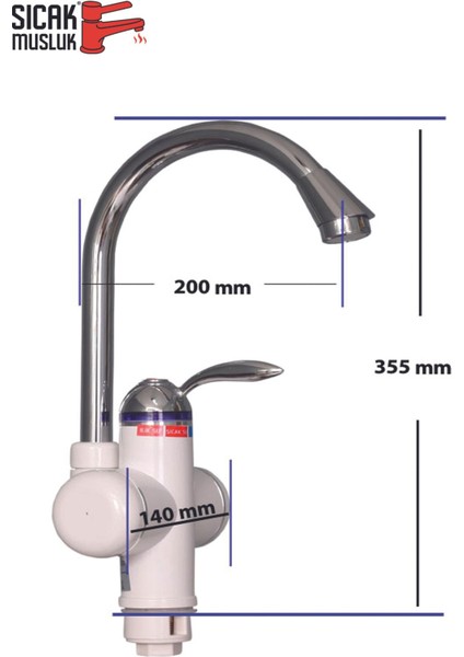 Beyaz Elektrikli Ani Su Isıtıcı, Lavabo ve Musluk Monteli, Pratik Kullanım modelleri