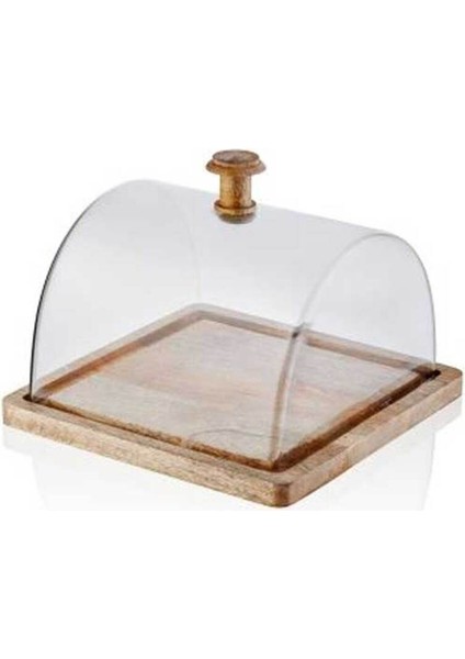 Dikdörtgen Kek Saklama Fanusu, 18X24X24 Cm, Kahverengi