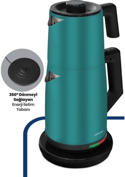 Yeşil Xl 2200W Damlatmayan Çelik Çay ve Su Isıtıcısı indirimleri