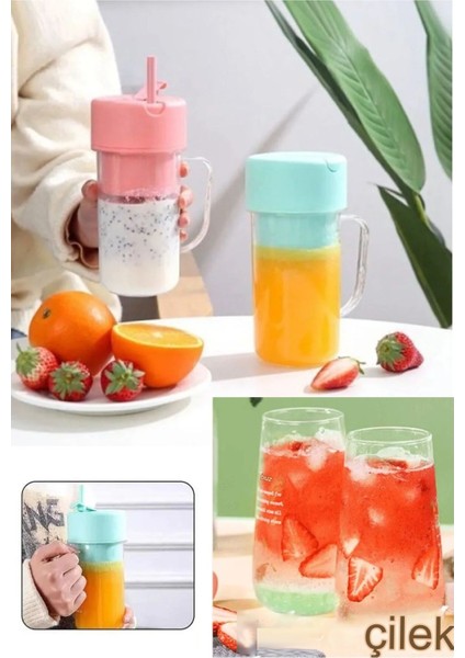 li Taşınabilir Pipetli USB Elektrikli Paslanmaz Çelik Meyve Sıkacağı