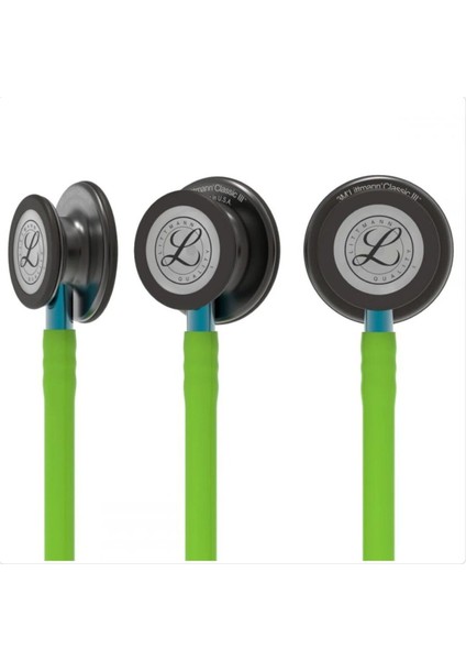 Limon Yeşili Hortumlu, Duman Gövdeli, Mavi Saplı Klinik Stetoskop