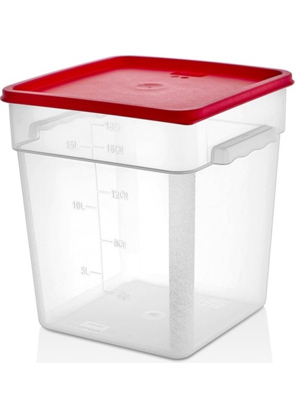 Turuncu 17.2 L Kare Saklama Kabı, Dayanıklı ve Şık Mutfak Ürünü