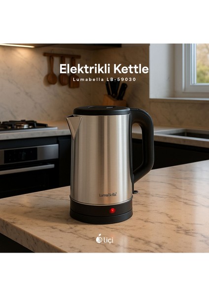 Paslanmaz Çelik Su Isıtıcı 2,5l 1500W Gri