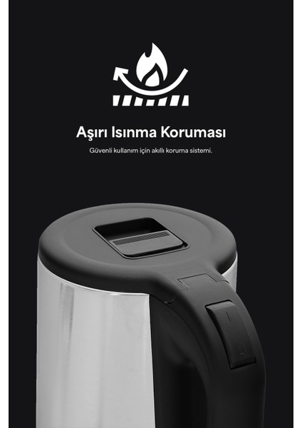 Paslanmaz Çelik Su Isıtıcı 2,5l 1500W Gri indirimleri
