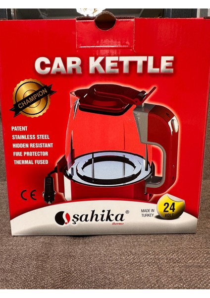 24V Kamyon ve Tır Için Kettle ve Su Isıtıcı, Kırmızı Renk