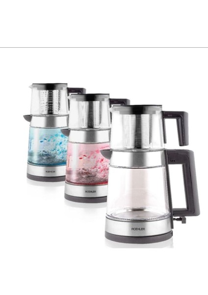 Cam LED Işıklı Pembe Çay Makinesi, Şık ve Kullanışlı Ev Için Ideal. modelleri