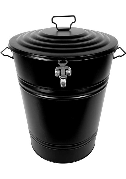 Siyah Metal Kilitli Saklama ve Çöp Kutusu, Güçlü ve Şık Tasarım