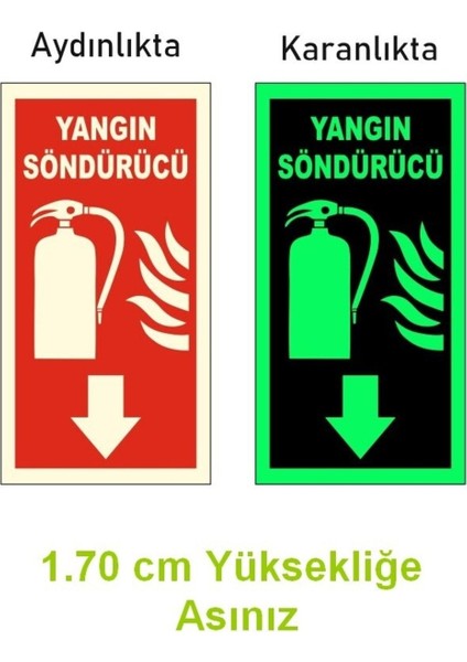 Yangın Söndürücü 12X25CM 3mm Fotolümenli