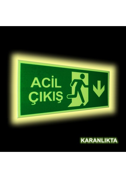 Gece Işıldayan Levha Acil Çıkış Ileri 11,5X25 cm fiyatları