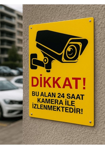 Dikkat Bu Alan 24 Saat Kamera ile Izlenmektedir Uyarı Levhası (25X35 - Dekota Foam - Dijital Baskı) fiyatları