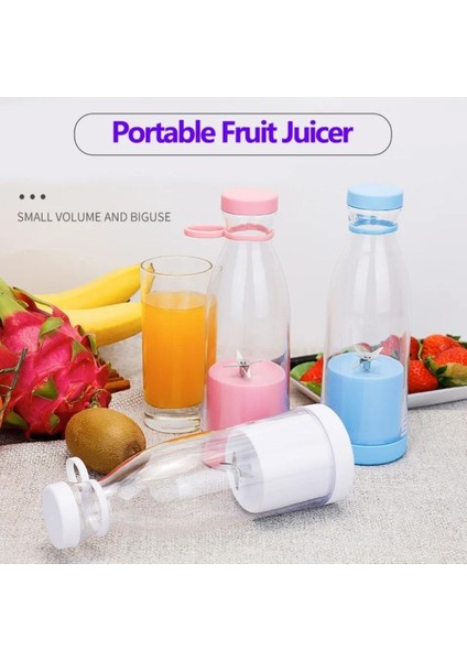 Mini Taşınabilir Şarjlı Meyve Sebze Blender Mavi Hafif ve Pratik Kullanım