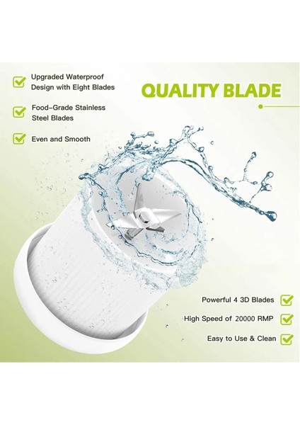 Mini Taşınabilir Şarjlı Meyve Sebze Blender Mavi Hafif ve Pratik Kullanım