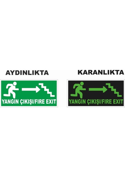 Yangın Çıkış Sağ Ok Fosforlu Levha