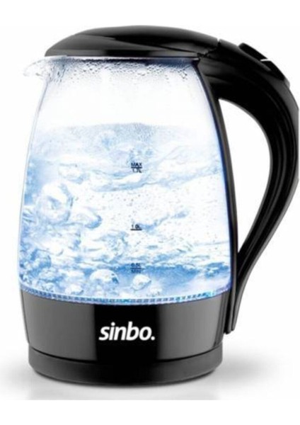 2000W 1.7l Cam Kettle Siyah, Şık ve Kullanışlı Ev Gereçleri