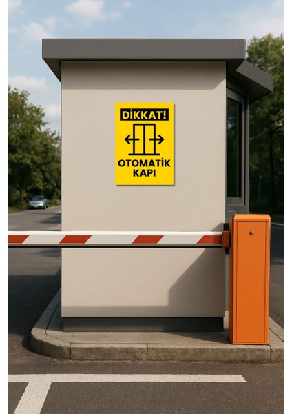 Dikkat Otomatik Kapı Uyarı Levhası (25X35 cm - 3,5 mm Kalın Dekota, Uv Baskı) fiyatları