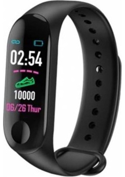 Siyah Bluetooth Akıllı Bileklik Saat, Dijital Ekran, Çok Fonksiyonlu, Ergonomik Tasarım