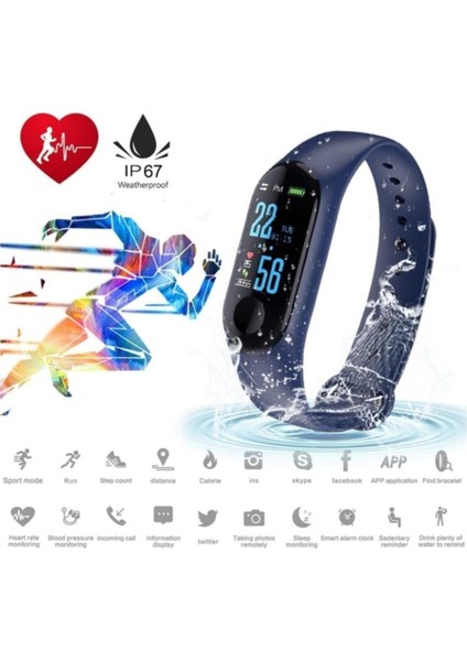 Siyah Bluetooth Akıllı Bileklik Saat, Dijital Ekran, Çok Fonksiyonlu, Ergonomik Tasarım fiyatları