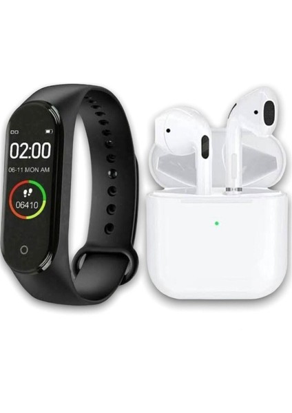 Renkli Ekranlı Akıllı Bileklik ve Mini Bluetooth Kulaklık Seti, Uyumlu ve Şık Tasarım